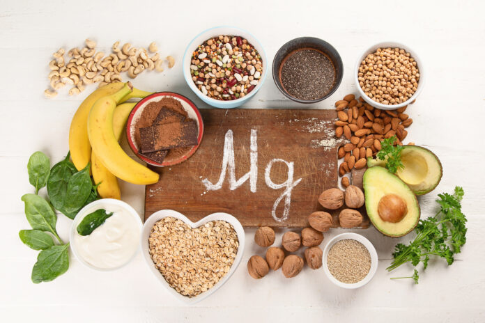 Magnesium rich foods. Top view. Healthy eating