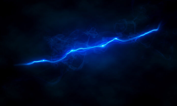 glowing electrical discharge on dark background