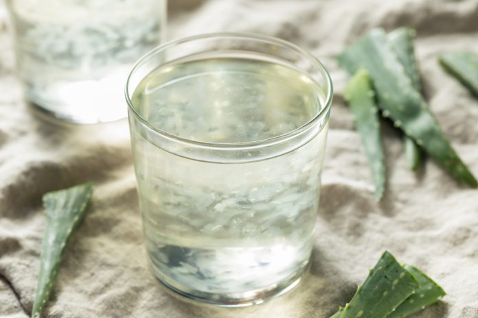 Raw Healthy Organic Aloe Vera Water in a Glass