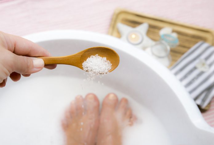salt in foot bath